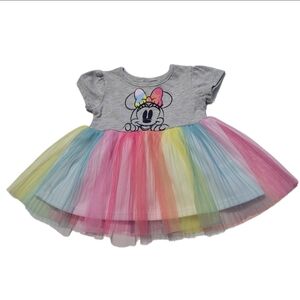Disney Baby Rainbow Tulle Tu Tu Dress Size 6/9 mo. Minnie Mouse
